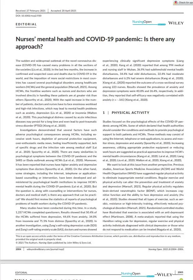 تاثیرات روانی ورزش بر کادر درمان در دوران کرونا